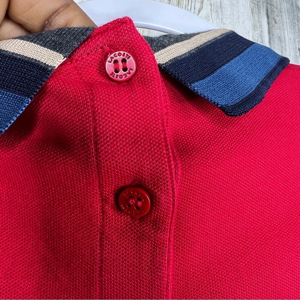 Lacoste Womens Shirt Size 42 US 10 Large Womens Red Polo Golf Performance Wear - Picture 9 of 11